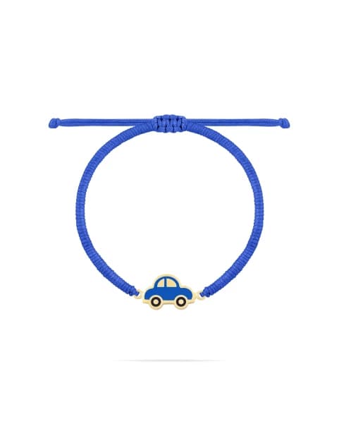 دستبند بافت آبی کبالت ماشین مک کویین با میناکاری آبی ملوانی